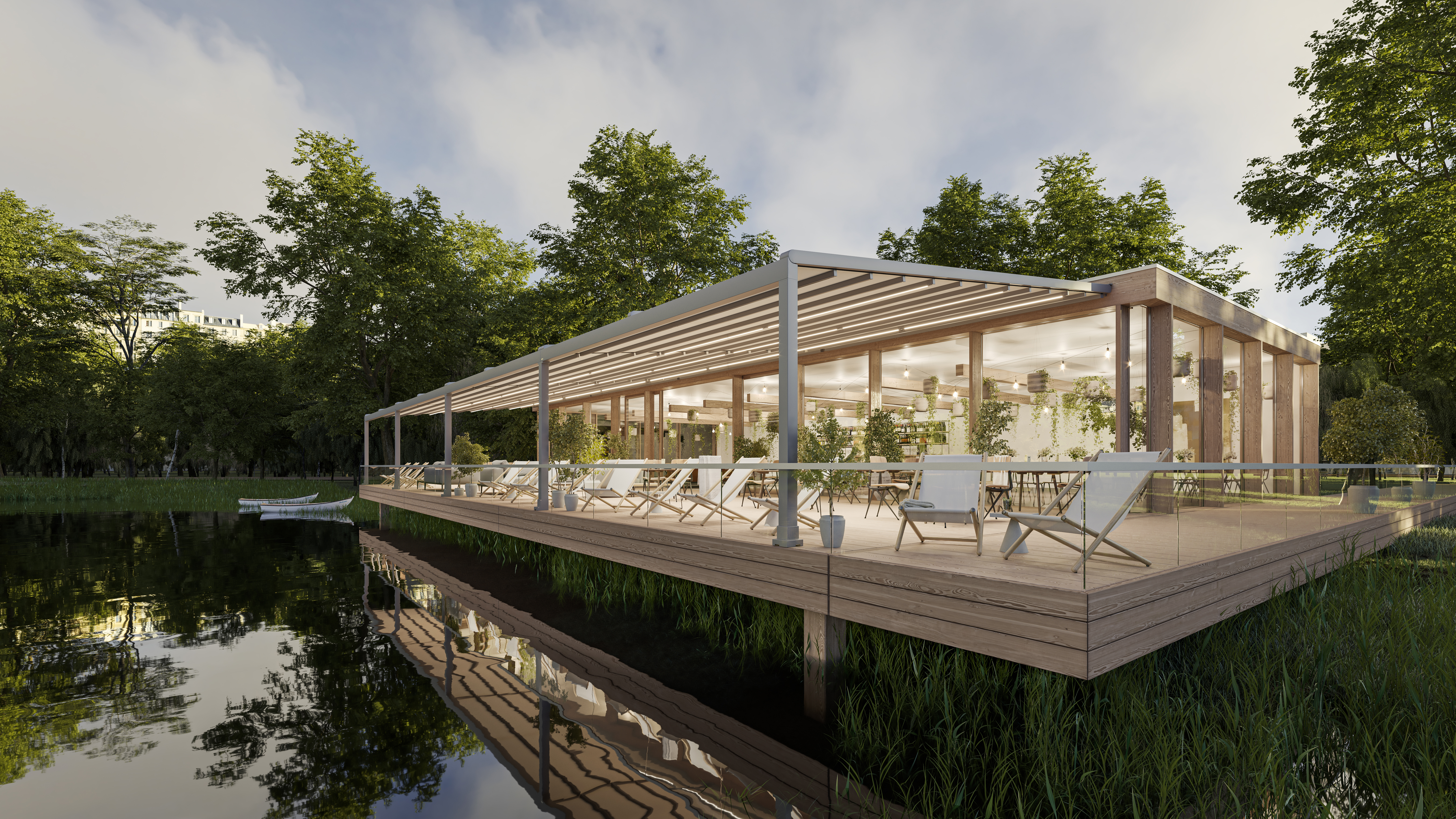 Mx Pergola Stretch Gastroamsee Image Panorama Abend 202010